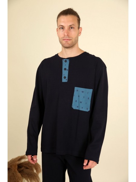 HAPPY FAMILY - Ανδρική Χειμερινή Πιτζάμα "classic" #712 Μαρέν HAPPY FAMILY - Ανδρική Χειμερινή Πιτζάμα "classic" #712 Μαρέν