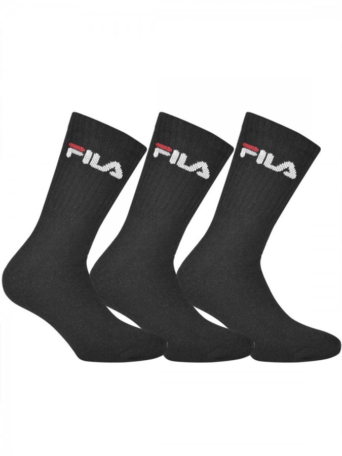 FILA Ανδρικές Αθλητικές Κάλτσες Set 3 τεμαχίων - F9505 ΜΑΥΡΟ