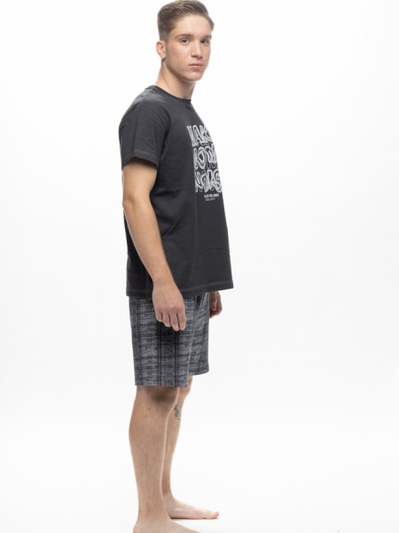 GALAXY - Ανδρική Καλοκαιρινή Πιτζάμα Make Noise #717 Γραφίτης