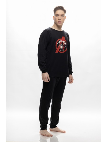 GALAXY - Ανδρική Χειμερινή Πιτζάμα “Power-Man” #796 Μαύρο GALAXY - Ανδρική Χειμερινή Πιτζάμα “Power-Man” #796 Μαύρο