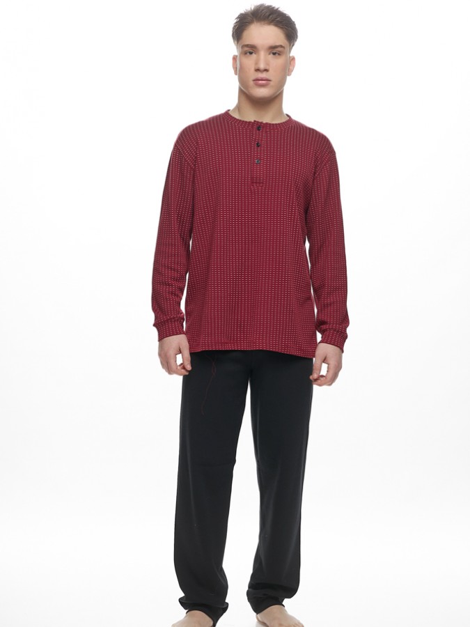 GALAXY - Ανδρική Χειμερινή Πιτζάμα “ζακαρ” #750 Μπορντό GALAXY - Ανδρική Χειμερινή Πιτζάμα “ζακαρ” #750 Μπορντό