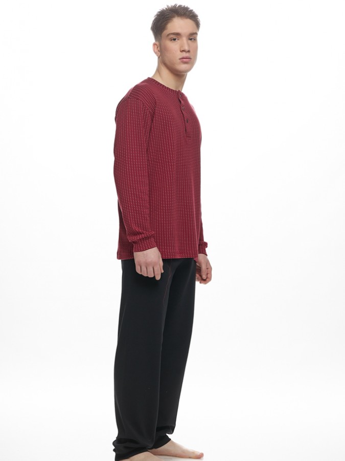 GALAXY - Ανδρική Χειμερινή Πιτζάμα “ζακαρ” #750 Μπορντό GALAXY - Ανδρική Χειμερινή Πιτζάμα “ζακαρ” #750 Μπορντό