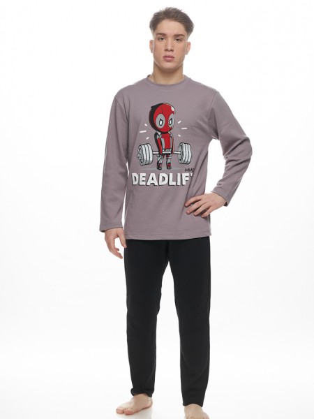 GALAXY - Ανδρική Χειμερινή Πιτζάμα “Deadlift” #791 Γκρι