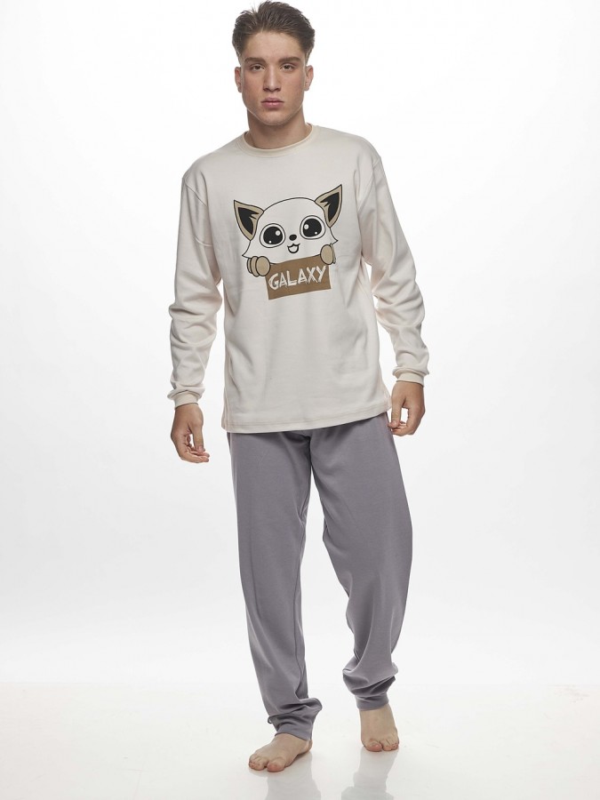 GALAXY - Ανδρική Χειμερινή Πιτζάμα “Galaxy Cat” #793 Πάγος GALAXY - Ανδρική Χειμερινή Πιτζάμα “Galaxy Cat” #793 Πάγος