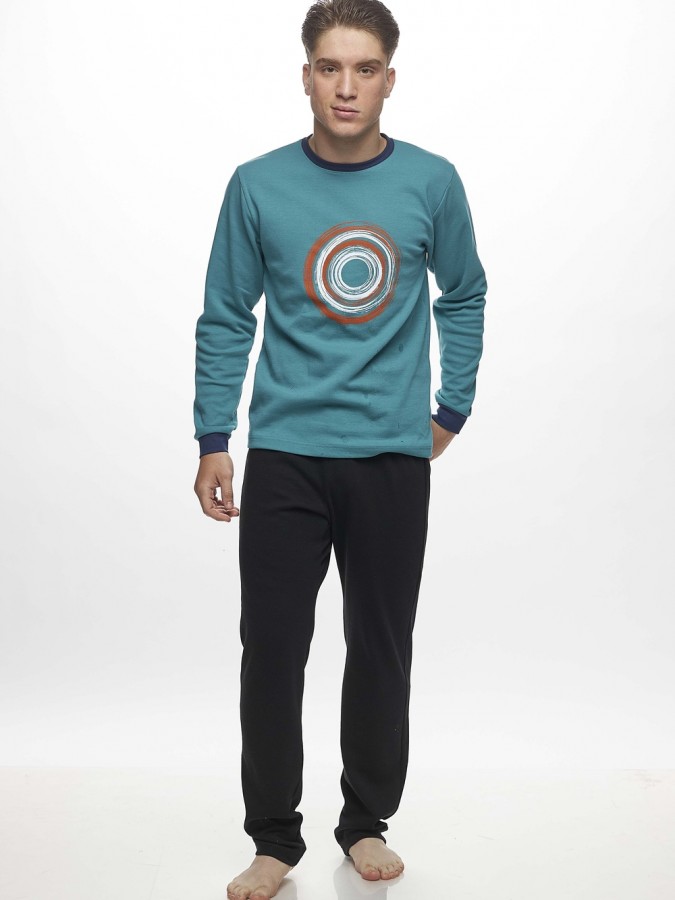 GALAXY - Ανδρική Χειμερινή Πιτζάμα “Σχέδιο Κύκλους” #795 Πετρόλ GALAXY - Ανδρική Χειμερινή Πιτζάμα “Σχέδιο Κύκλους” #795 Πετρόλ