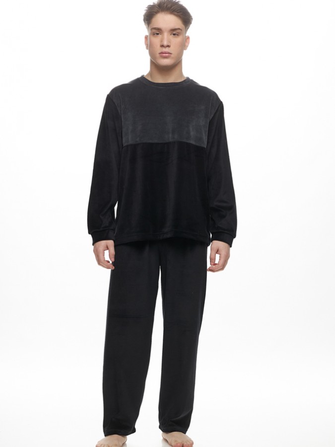 GALAXY - Ανδρική Χειμερινή Πιτζάμα Βελουτέ #806 Μαύρο GALAXY - Ανδρική Χειμερινή Πιτζάμα Βελουτέ #806 Μαύρο