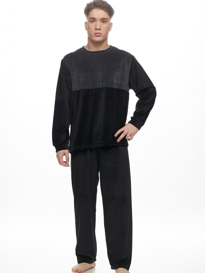 GALAXY - Ανδρική Χειμερινή Πιτζάμα Βελουτέ #806 Μαύρο GALAXY - Ανδρική Χειμερινή Πιτζάμα Βελουτέ #806 Μαύρο