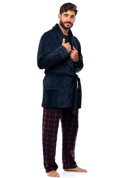 SECRET POINT - Ανδρική Ρόμπα Fleece #222-001 Μπλε