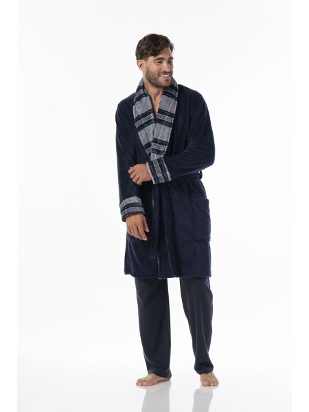 SECRET POINT - Ανδρική Ρόμπα Fleece #223-014 Μπλε