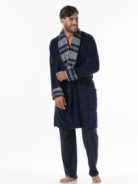 SECRET POINT - Ανδρική Ρόμπα Fleece #223-014 Μπλε