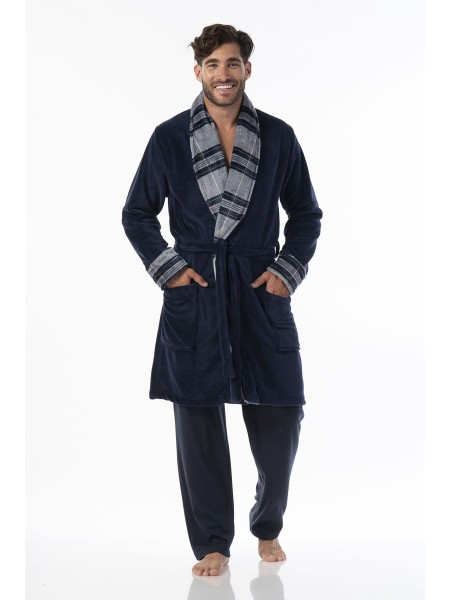 SECRET POINT - Ανδρική Ρόμπα Fleece #223-014 Μπλε