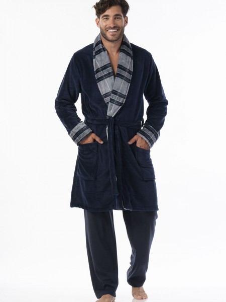 SECRET POINT - Ανδρική Ρόμπα Fleece #223-014 Μπλε