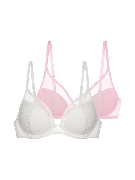 DORINA Norissa Plunge Σουτιέν 1+1 Δώρο B/C - FXPG0004LA086-2X0463 Ιβουάρ & Ροζ