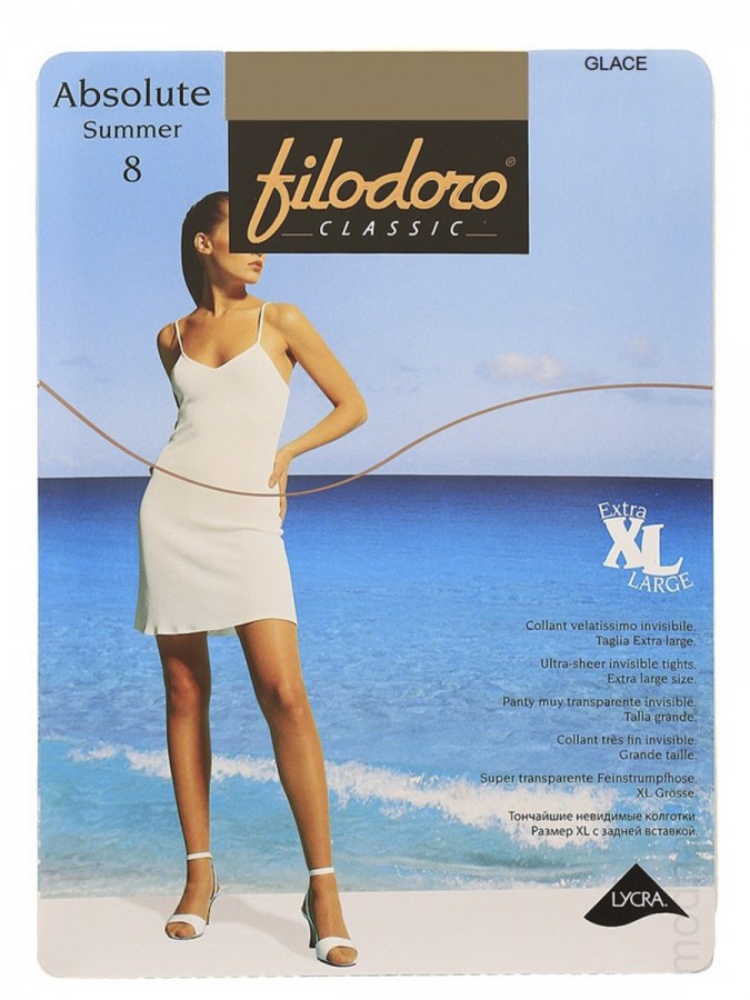 FILODORO Absolute Summer Γυναικείο Καλσόν λεπτό διάφανο ελαστικό 8 DEN #GLACE