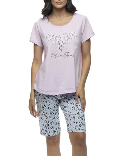 GALAXY - Γυναικεία Πιτζάμα Καλοκαιρινή #616 Ροζ