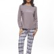 GALAXY - Γυναικεία Χειμερινή Πυτζάμα Βαμβακερή "Hers" #810 Γκρι