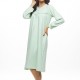GALAXY - Γυναικεία Χειμερινή Νυχτικό Midi με Κουμπιά Βαμβακερή #827 Μέντα