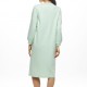 GALAXY - Γυναικεία Χειμερινή Νυχτικό Midi με Κουμπιά Βαμβακερή #827 Μέντα