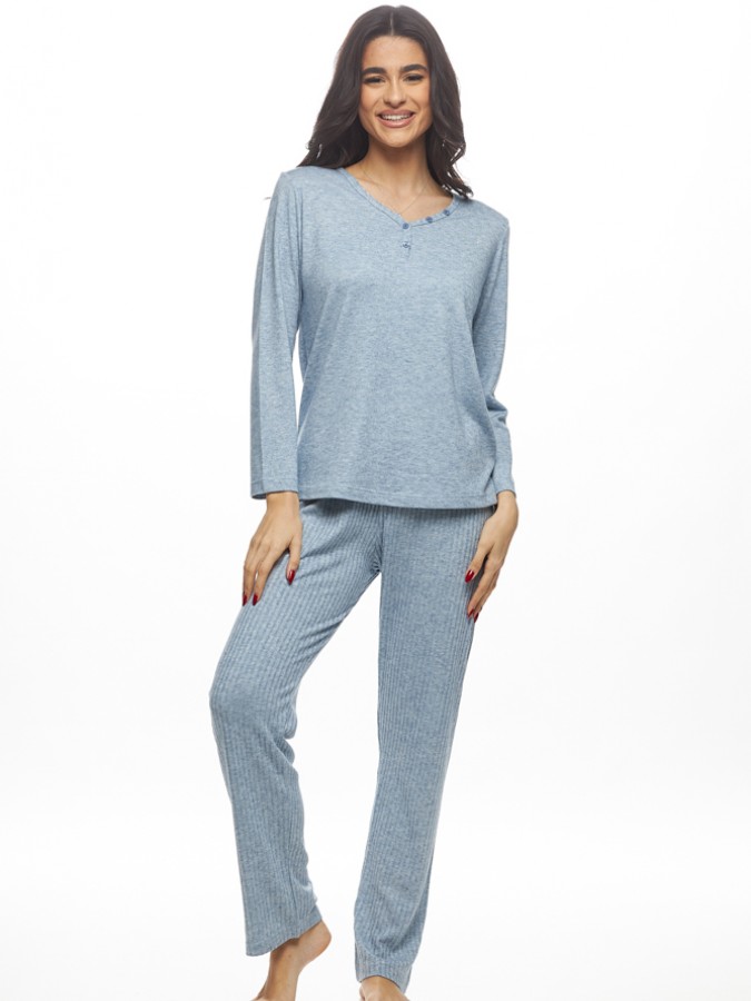 GALAXY - Γυναικεία Χειμερινή Πυτζάμα Βισκόζι #832 Γαλάζιο