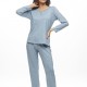 GALAXY - Γυναικεία Χειμερινή Πυτζάμα Βισκόζι #832 Γαλάζιο