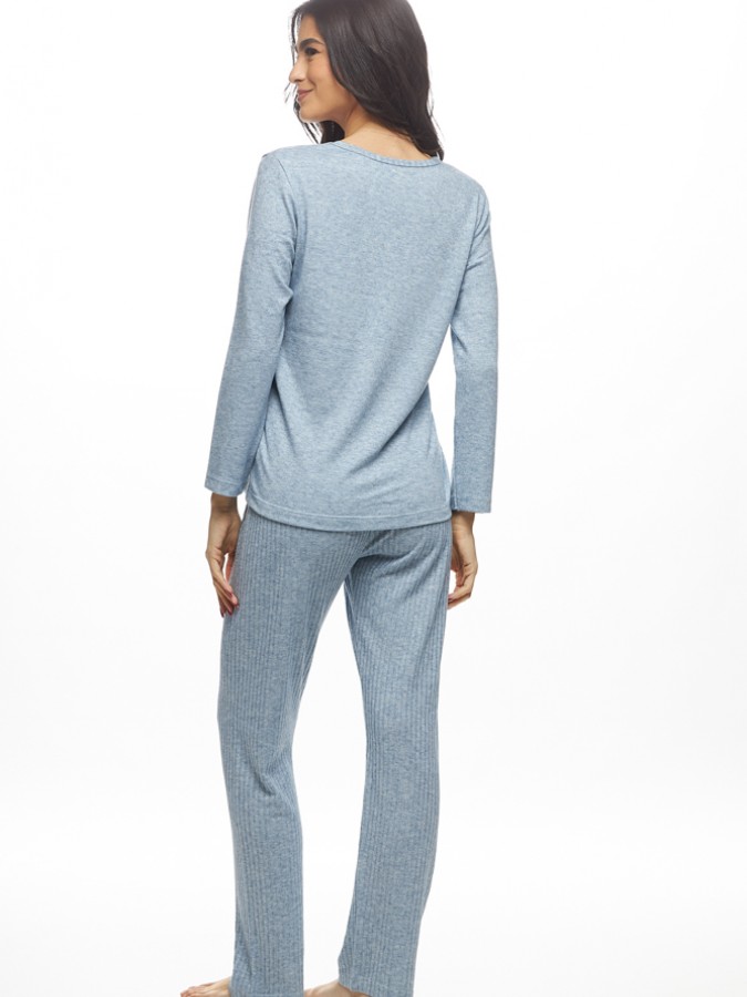 GALAXY - Γυναικεία Χειμερινή Πυτζάμα Βισκόζι #832 Γαλάζιο