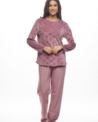 GALAXY - Γυναικεία Χειμερινή Πυτζάμα Βελουτε  #843 Σάπιο Μήλο