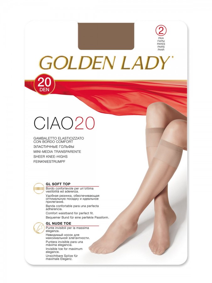 GOLDEN LADY Γυναικείο Καλτσάκι Μέχρι Το Γόνατο Ciao 20-den 2TEM #2GGG - DAINO
