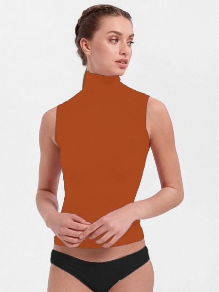 HELIOS Γυναικείo Top Αμάνικο Ζιβάγκο Modal - 80679-00 Πορτοκαλί HELIOS Γυναικείo Top Αμάνικο Ζιβάγκο Modal - 80679-00 Πορτοκαλί