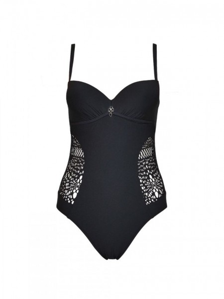 LISCA Amalfi Γυναικείο Ολόσωμο Μαγιό Cup D/E - 43378 Μαύρο