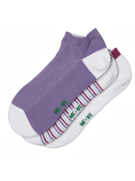MEWE Γυναικείες Κάλτσες Κοφτές με σχέδιο 3ΤΕΜ - 1-0844 Μωβ