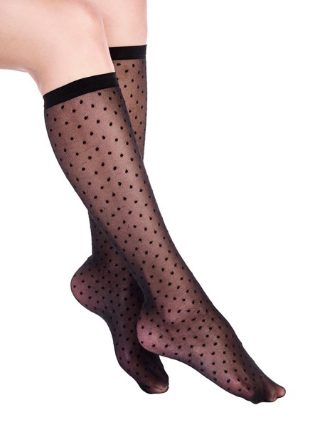 MEWE Κάλτσες τρουακάρ Gabriell Puntina πουά - GAB 508 Μαύρο