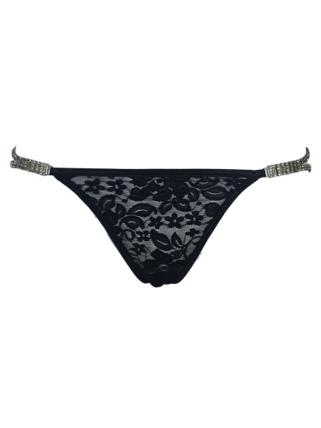 MILENA G-string σλιπ με στρας - 6300 Μαύρο