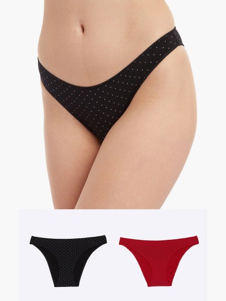 Minerva Rio Slip Fimelle 2τεμ - 81321 Red & Black Dots