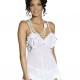 Obsessive Joanna White Femine Babydoll & Thong White