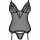 Obsessive 820-COR-1 Corset & Thong Black