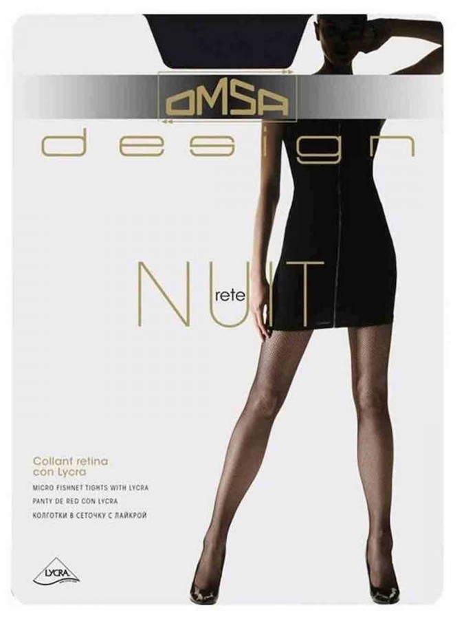 OMSA Γυναικείo Καλσόν Μικρό δίχτυ NUIT #292OM-0091 NERO
