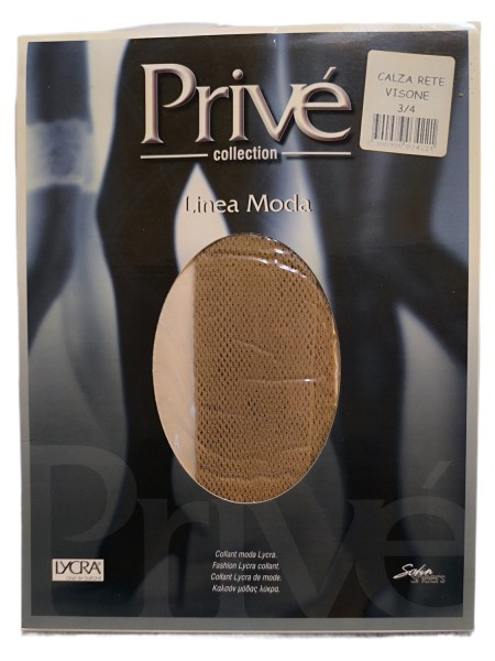 Privé Collection- Linea Moda- Γυναικείo Καλσόν Μικρό δίχτυ #Calza Rete Visone