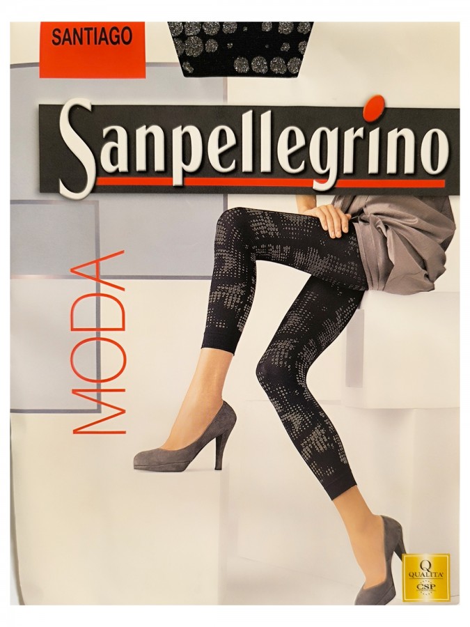 SANPELLEGRINO Moda Leggings Γυναικείο Αδιαφανή Κολάν με Σχέδιο #Santiago Μαύρο