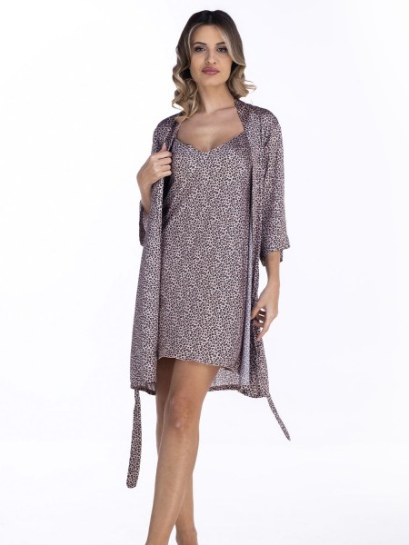 SECRET POINT Γυναικείο Νυχτικό Σατέν #371 Λεοπάρ