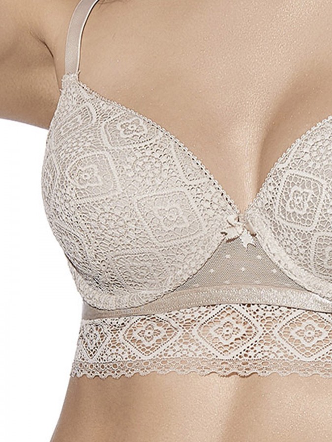 Selene Lydia σουτιέν Bralette Με Mπανέλα Και Ελαφριά Ενίσχυση Cup B - Μπεζ Selene Lydia σουτιέν Bralette Με Mπανέλα Και Ελαφριά Ενίσχυση Cup B - Μπεζ