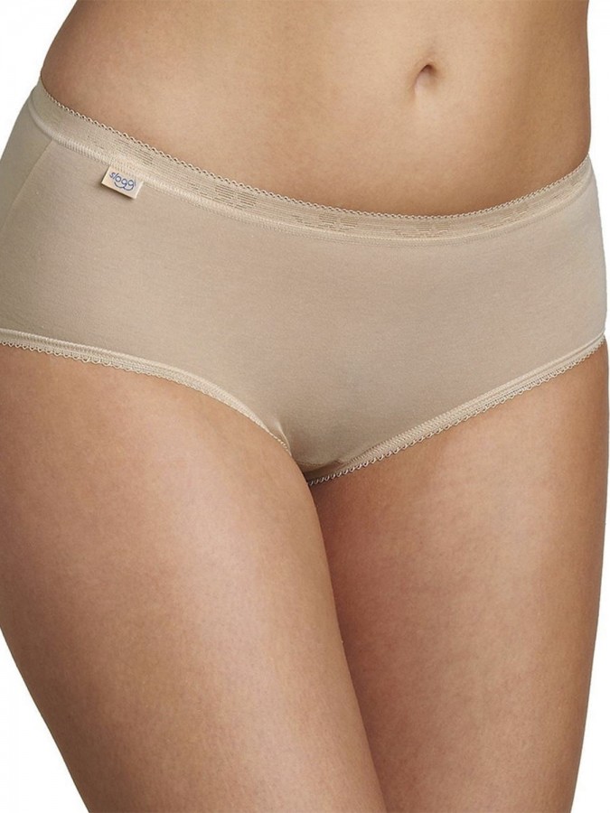 SLOGGI Basic Midi Βαμβακερό Γυναικείο Slip - Μπεζ