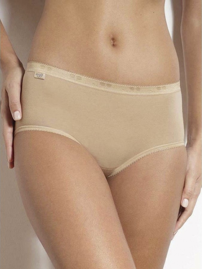 SLOGGI Basic Midi Βαμβακερό Γυναικείο Slip - Μπεζ