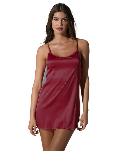 LUNA Prestige Γυναικείο Νυχτικό Σατέν Amaranth #80200 Μπορντό