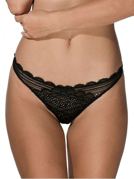Luna Prestige Gaia string σλιπ Πλεχτή Δαντέλα - 22001 Μαύρο