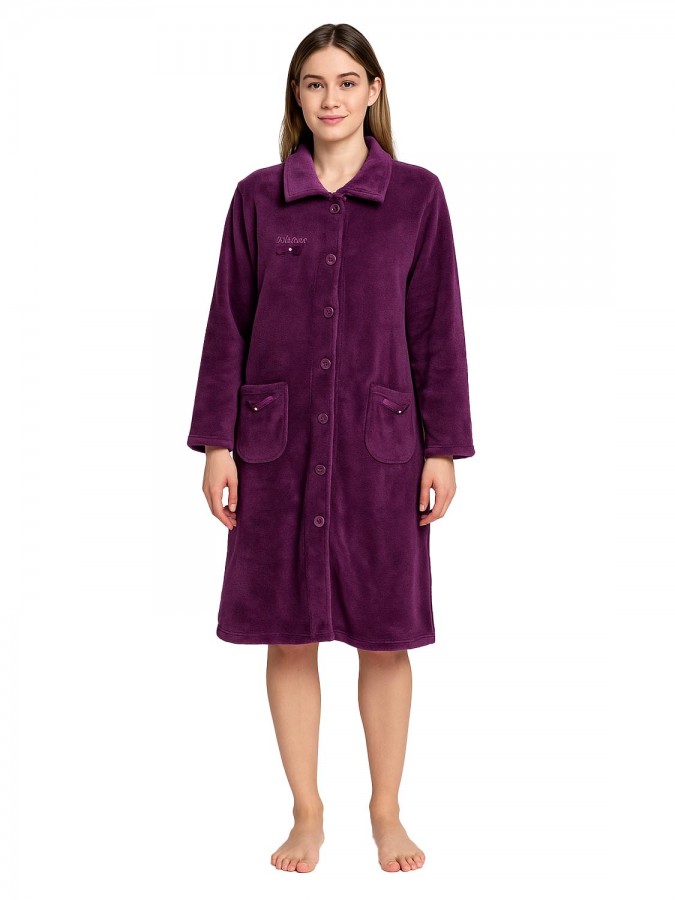 MYSTICO - Γυναικεία Ρόμπα μακριά Fleece με Κουμπιά - 282225 Μωβ MYSTICO - Γυναικεία Ρόμπα μακριά Fleece με Κουμπιά - 282225 Μωβ