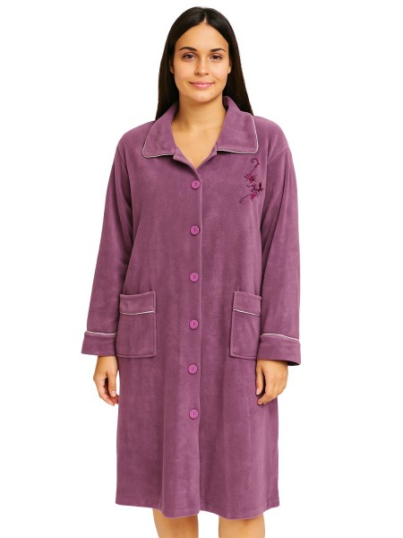 MYSTICO - Γυναικεία Ρόμπα μακριά Fleece με Κουμπιά - 283419 Μωβ MYSTICO - Γυναικεία Ρόμπα μακριά Fleece με Κουμπιά - 283419 Μωβ