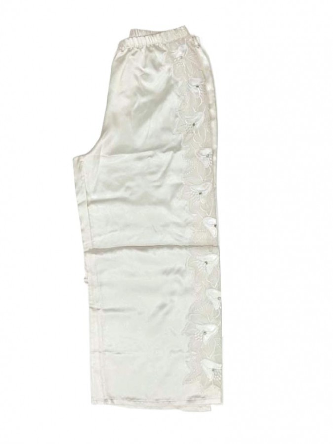 MILLE NOTTI Γυναικεία σατέν πιτζάμα #Annie Λευκό MILLE NOTTI Γυναικεία σατέν πιτζάμα #Annie Λευκό