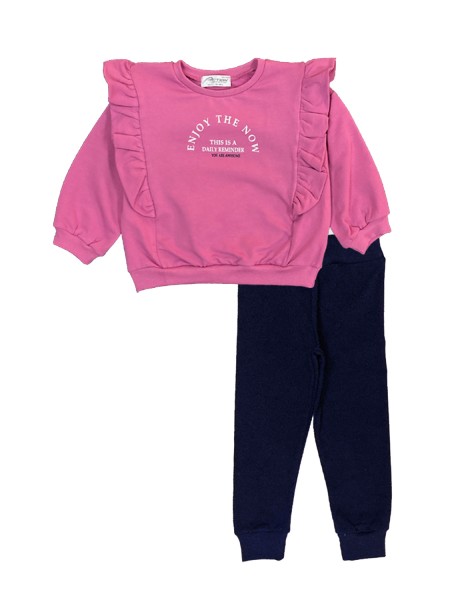 ACTION Παιδικό Σετ Μπλούζα με Κολάν για Κορίτσι 1-6 ετών - 0020 Λιλά