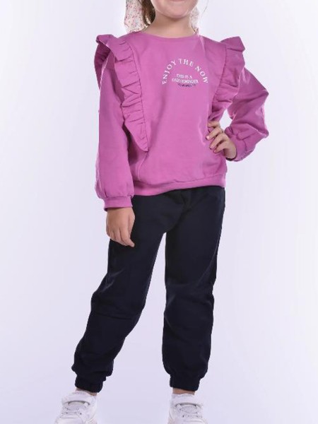 ACTION Παιδικό Σετ Μπλούζα με Κολάν για Κορίτσι 1-6 ετών - 0020 Λιλά ACTION Παιδικό Σετ Μπλούζα με Κολάν για Κορίτσι 1-6 ετών - 0020 Λιλά