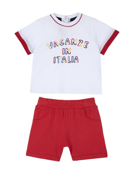 CHICCO Βρεφικό Σετ Κοντομάνικο Με Βερμούδα για αγόρια 3-24 μηνών #016-024 Λευκό